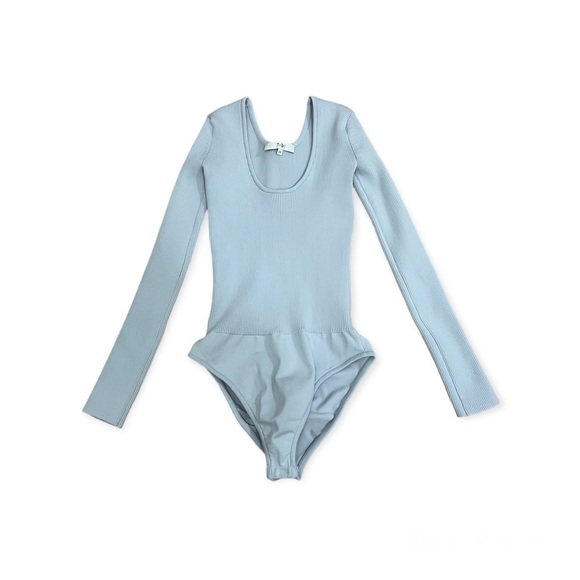 Tibi Tech Rib Bodysuit Light Blue - Picture 2 of 16